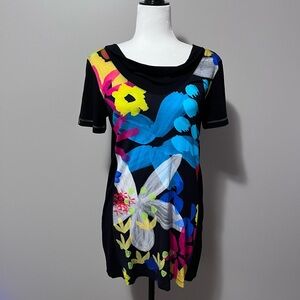 Simply Art by Dolcezza Intense Garden Of Zen Abstract Art Print Scoop Neck Tunic